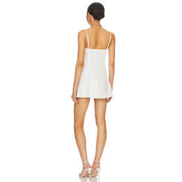 INDAH Karina Mini Dress White Linen SEXY BEACH VACATION RESORT Small S Bustier - Picture 2 of 9